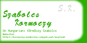 szabolcs kormoczy business card